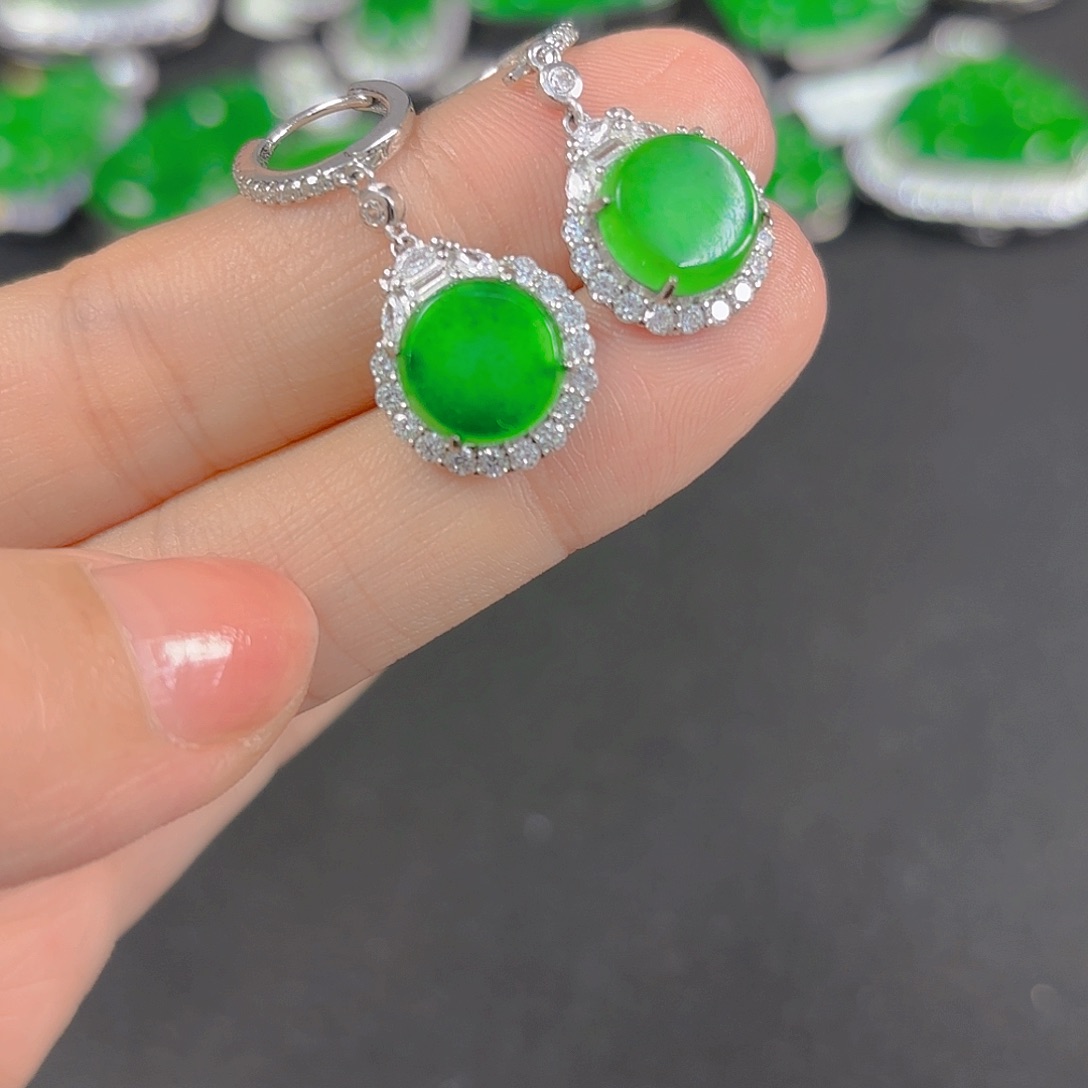 翡翠银S925镶嵌吊坠(不含链)