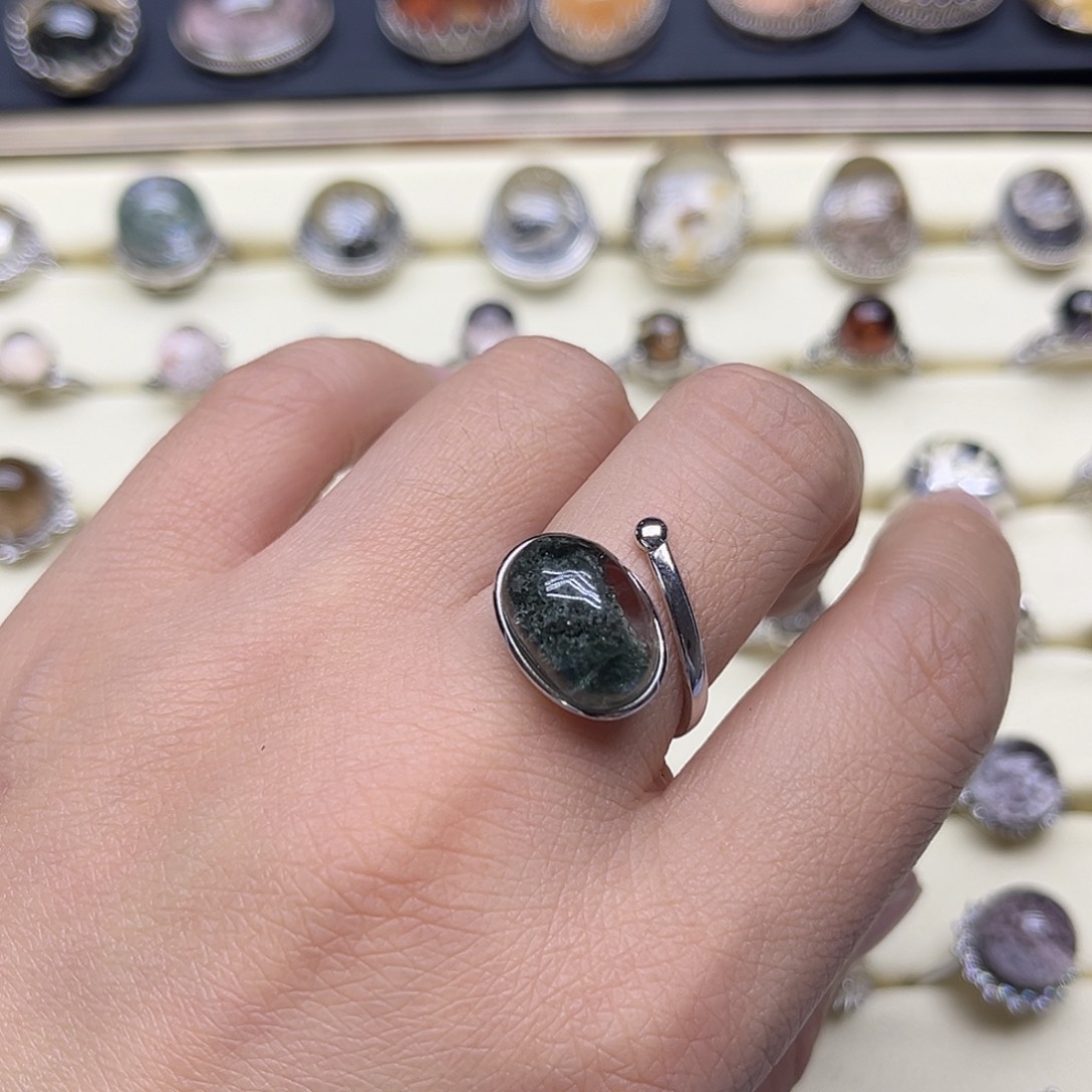 三***u银S925镶嵌水晶戒指天然