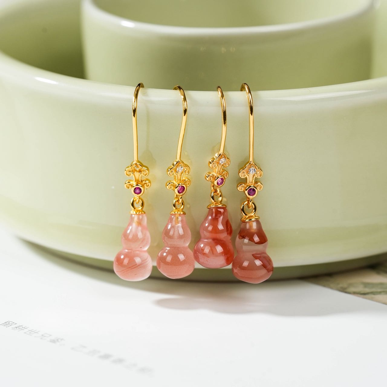 【云上好物】S925银南红耳钩-多样性发其一大小不一 DS11508-13（JG）