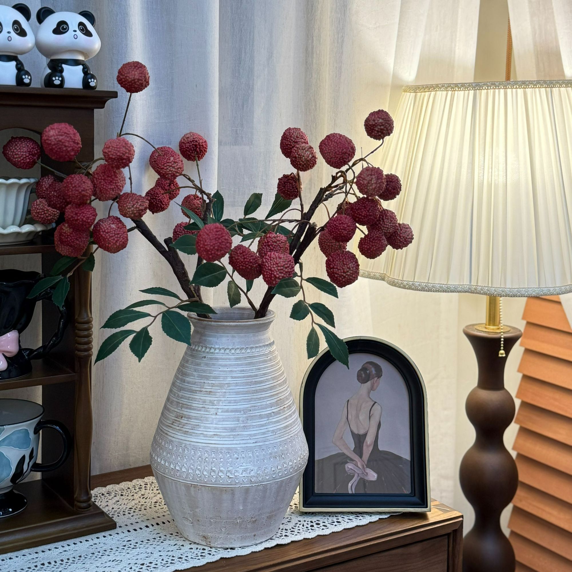 掬涵仿真荔枝寓意励志果实插花艺术干果道具客厅餐厅桌面装饰【荐】