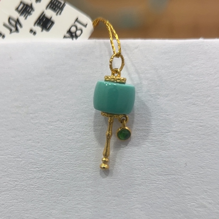 绿松石18K金镶嵌珠宝奇石