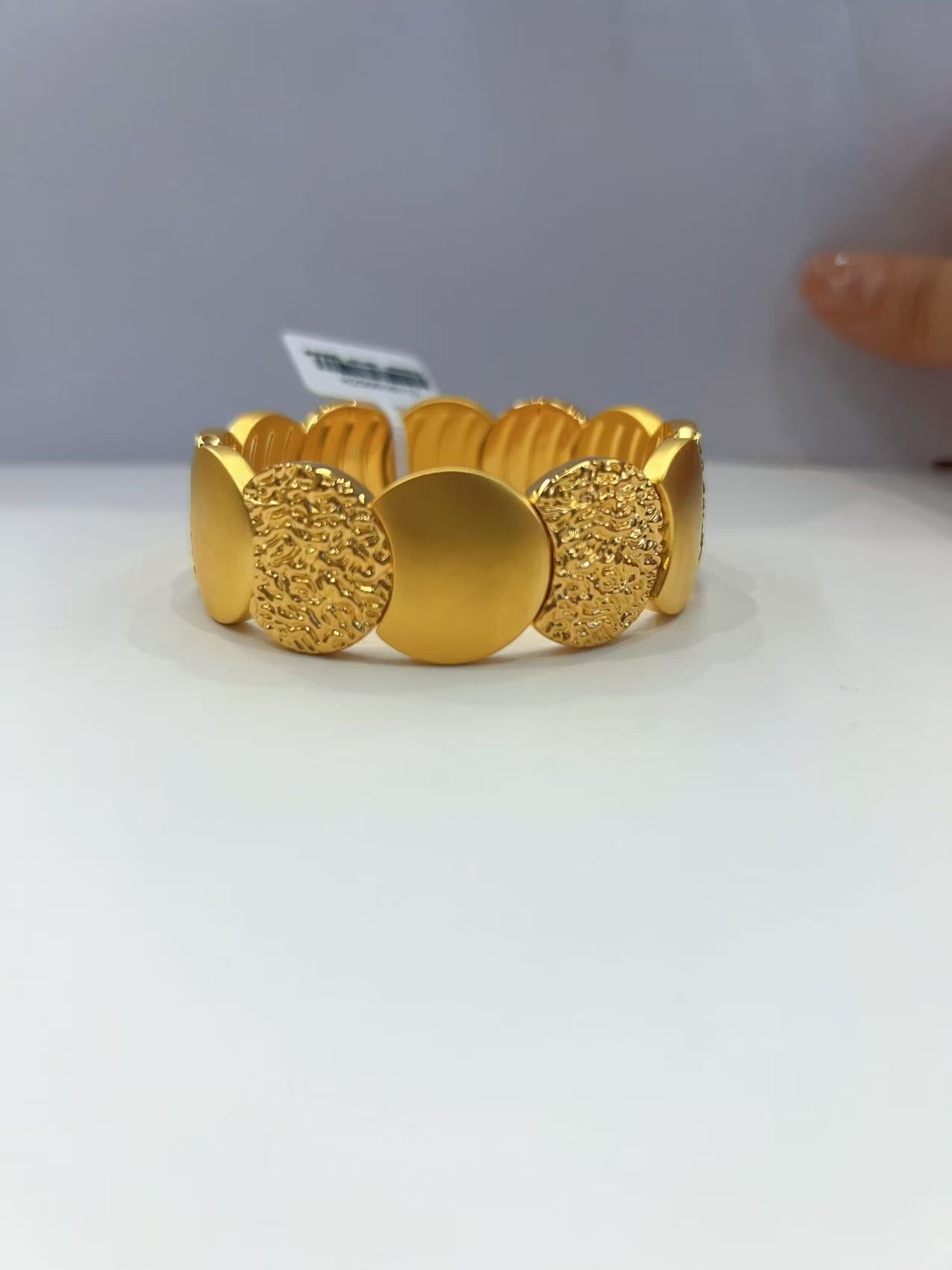 金兰黄金【古法大圆饼】手排百搭精美双十二大促