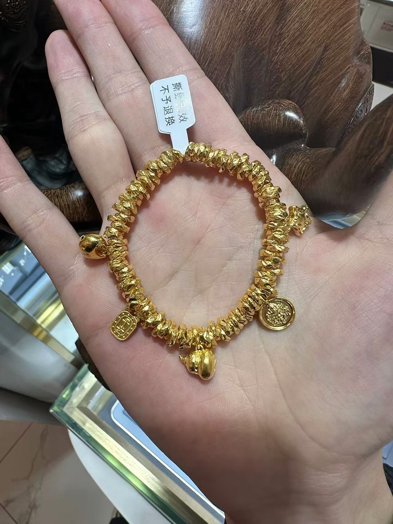 足金999卡6黄财葫芦盘缠12.96