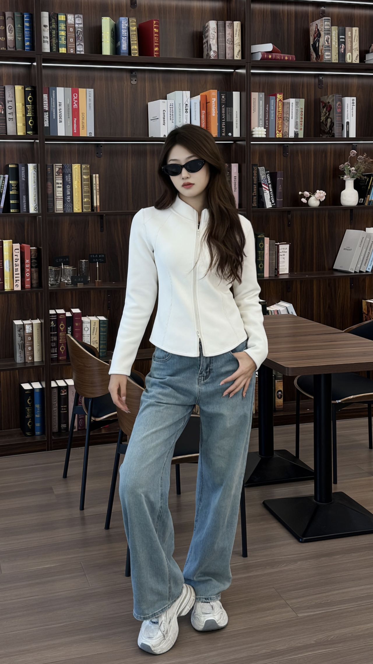 全包边-冬款小蛮腰运动休闲卫衣女立领双拉链石墨烯开衫外套