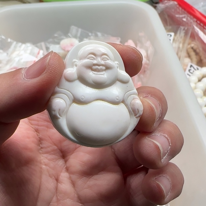 白玉菩提吊坠粉色2740