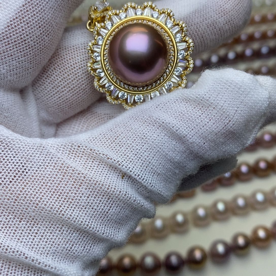 淡水珍珠颈饰银S925镶嵌楚**姐