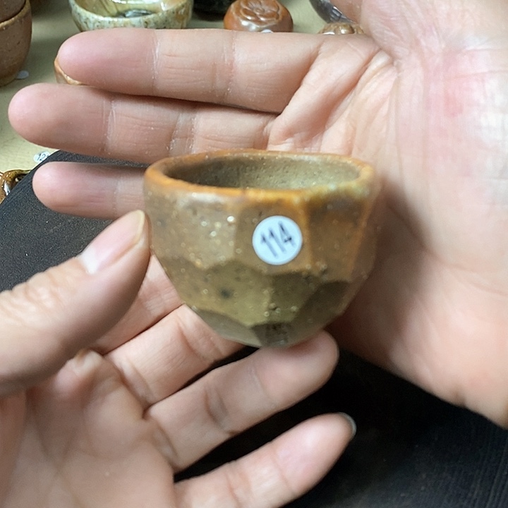 杯手工粗陶、柴烧茶器