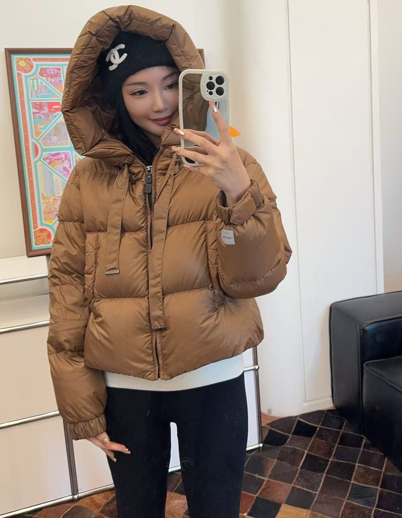 全新未使用 MaxMara 【兔子直播】SEIE 纯色连帽拉链长袖夹克外套
