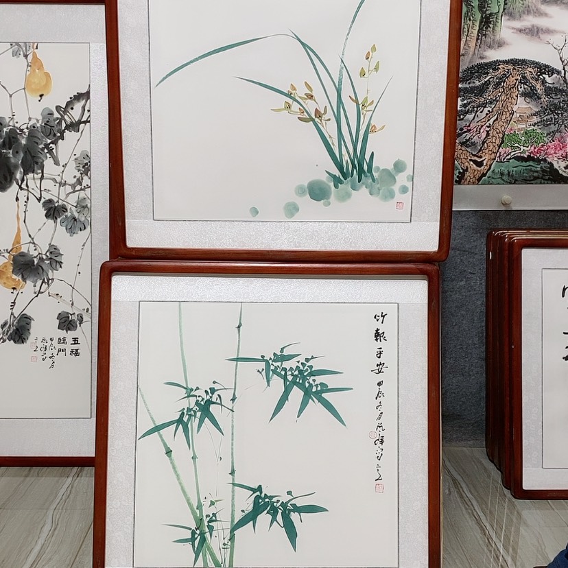 【闪购商品】国画书画作品带框65×65厘米