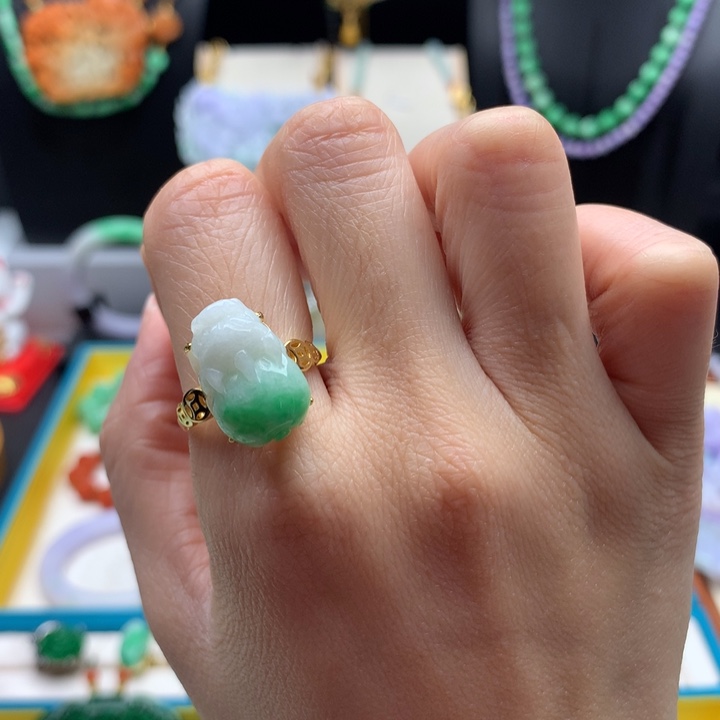 翡翠戒指未镶嵌翡翠貔貅戒指