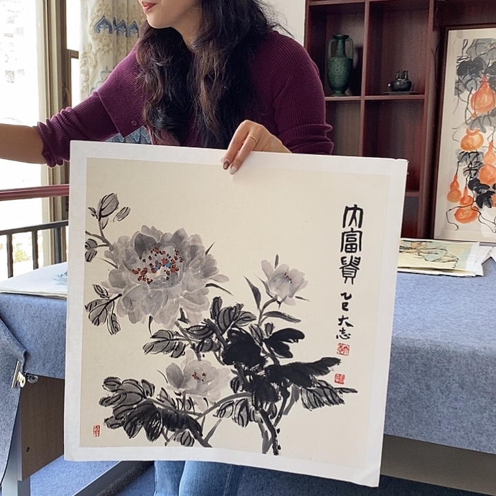 国画纯手绘国画写意作品50*50