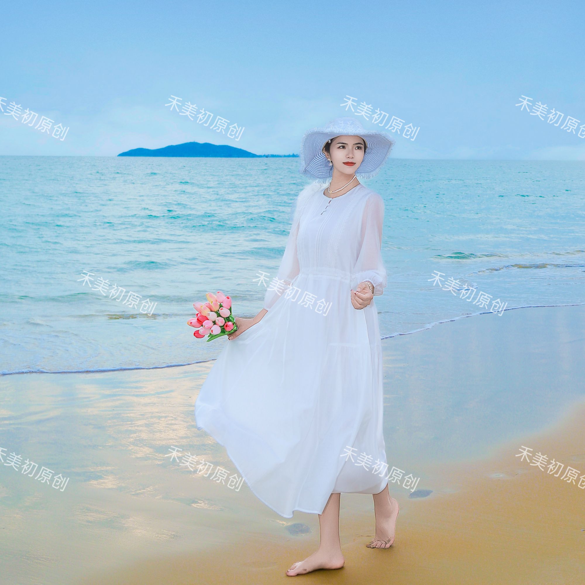 花仙子（8019）2026新款夏季新中式气质文艺莱赛尔天丝仙女裙连衣裙