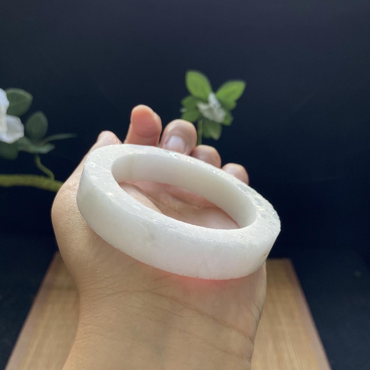 镯琪天然翡翠手镯白月光