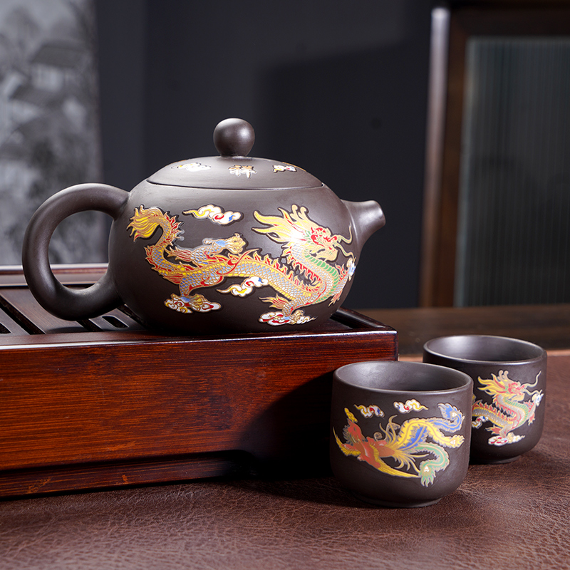 龙凤呈祥西施壶一壶两杯家用