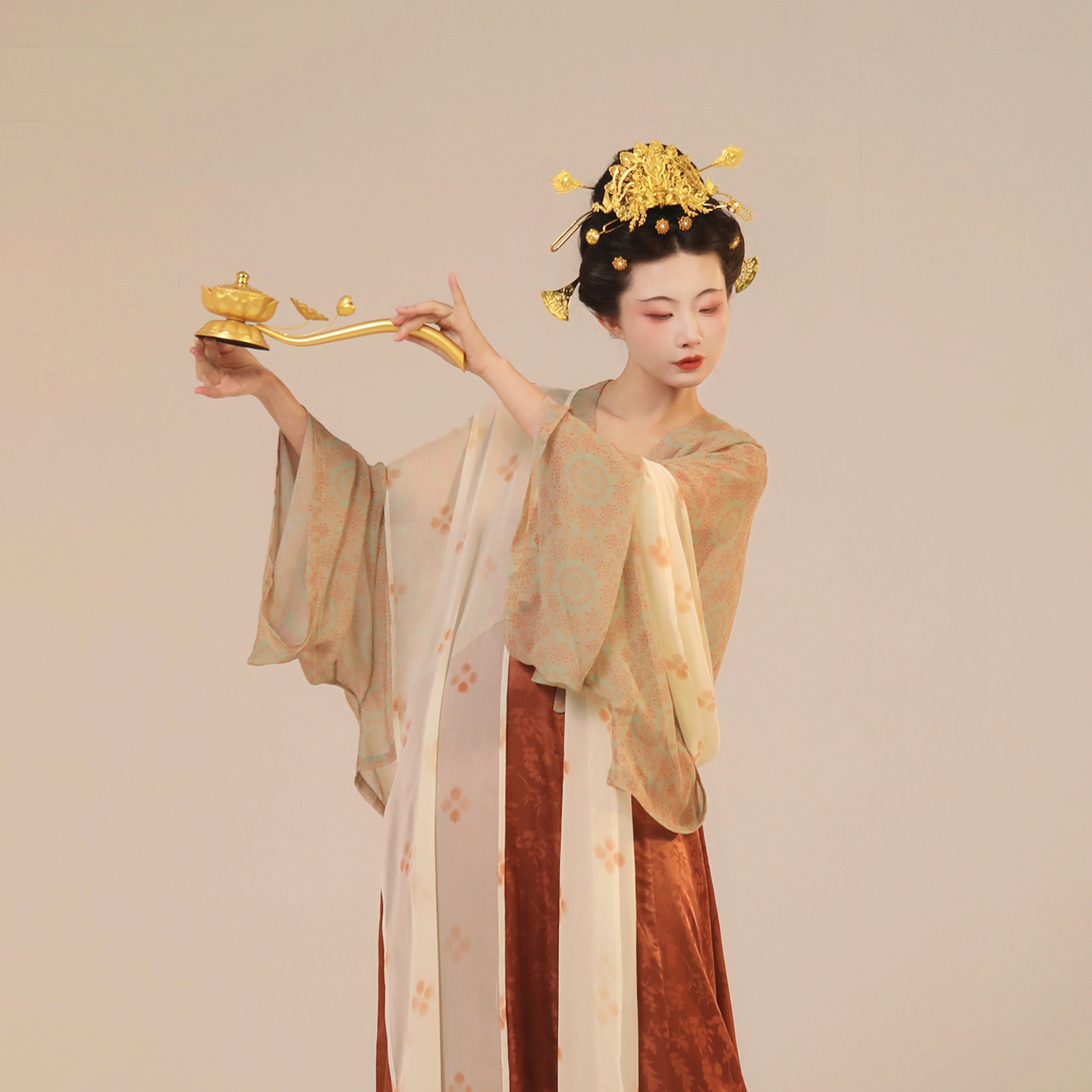 谜阿凰【圣火令法门寺对襟衫】原创唐制汉服桑蚕丝上衣背带齐胸裙夏