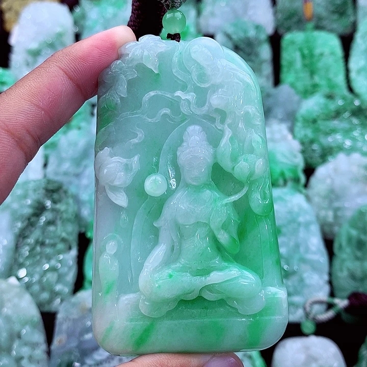 天然A货翡翠观音
