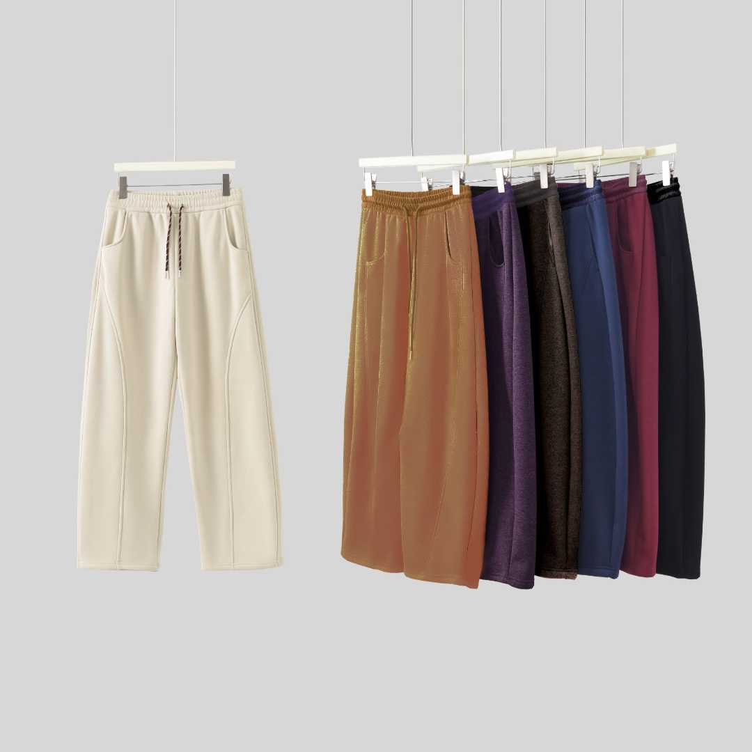 #② 2025-60阔腿裤常规秋冬加绒加厚双腰头裤子休闲宽松高腰显瘦