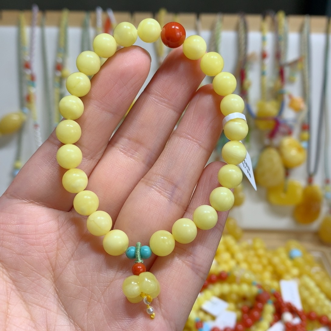 蜜蜡手链未镶嵌7.5m m