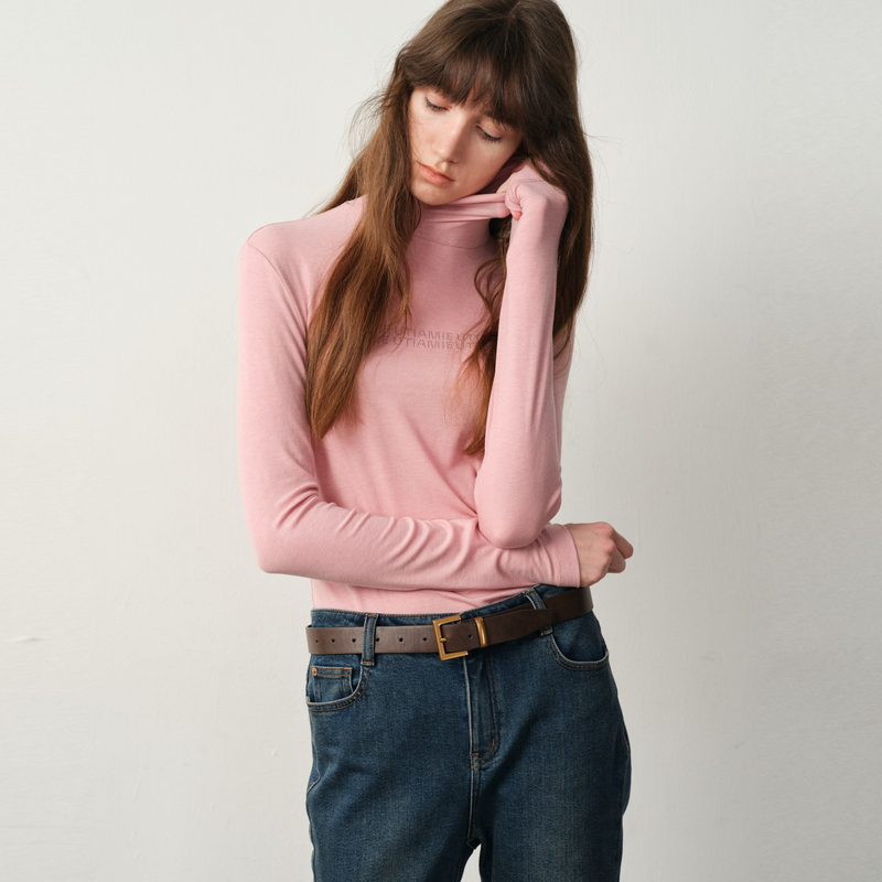 U/TI秋冬基础款高领打底衫女修身显瘦内搭百搭长袖上衣