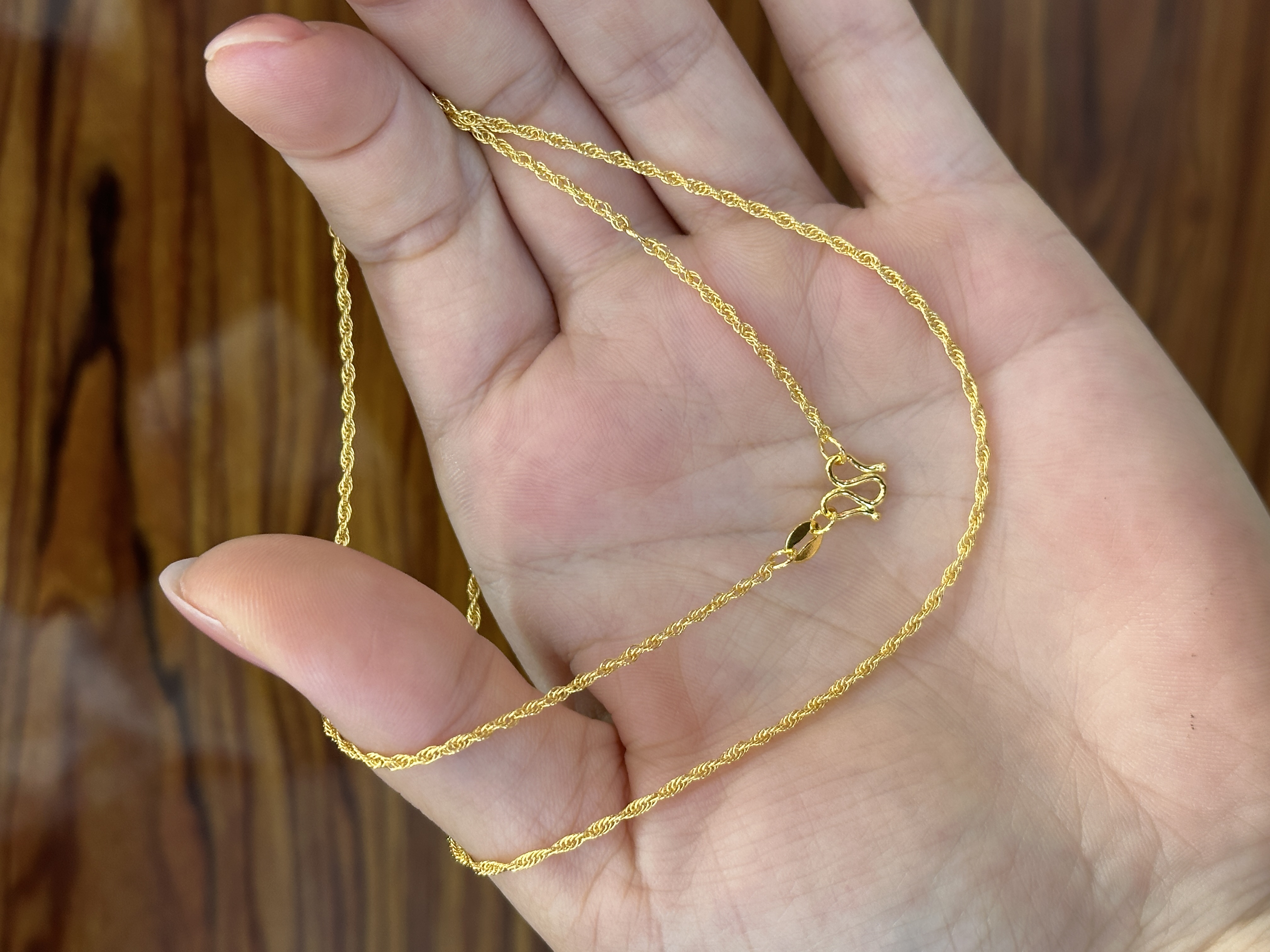 琳琳珠宝 5g足金999黄金麻花链素链（M扣）