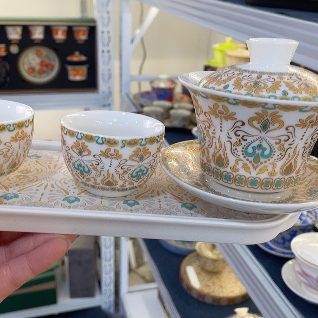 陶景德陶瓷盖碗茶具