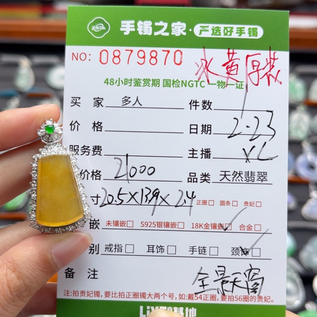 【闪购商品】翡翠颈饰18K金镶嵌多人