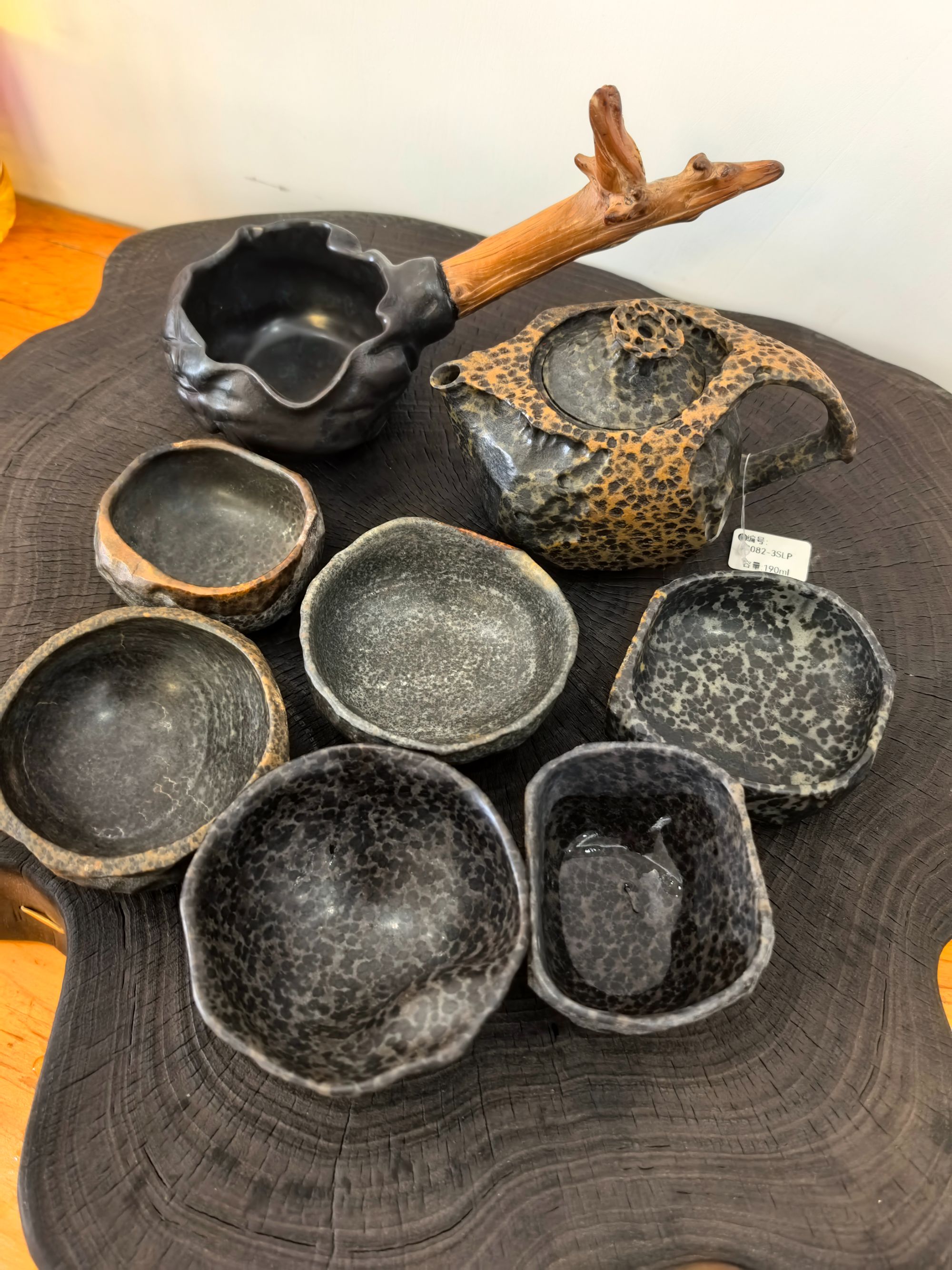 天然冰碛岩纯手工整石雕刻高端送礼茶壶茶具