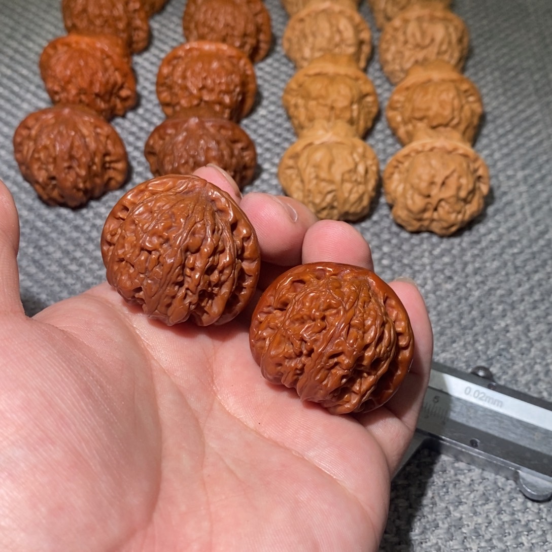 把件文玩核桃38三角白17