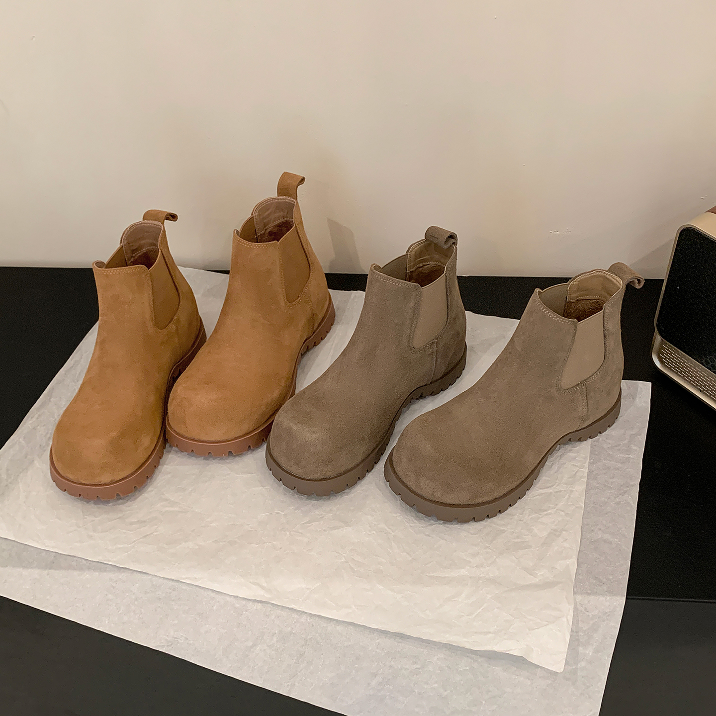 厚底内增高马丁靴女2025年秋季新款复古时尚百搭显瘦切尔西短靴