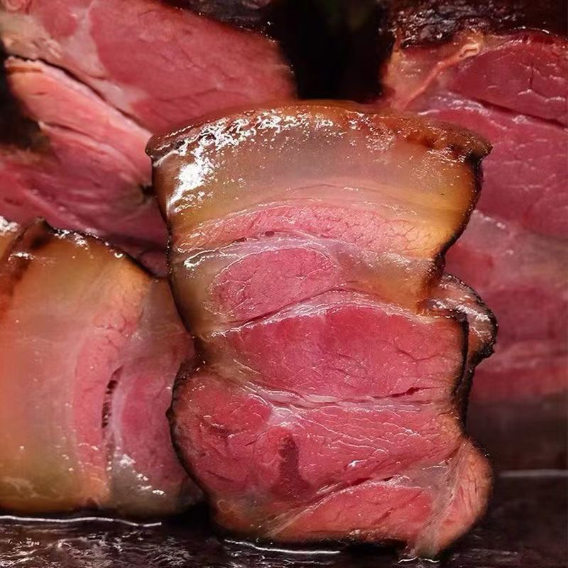 【腊腿肉1斤】农村柴火烟熏腊肉前夹肉前腿腊肉带骨前后腿直播