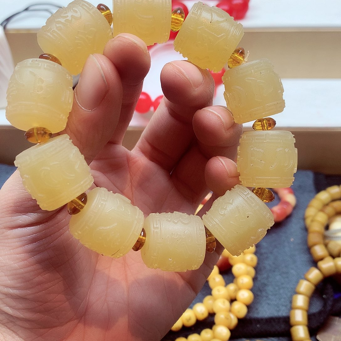 驼骨手串/手链2.0六字真言羊角