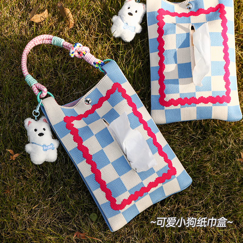 【TOOLCLUB】小狗纸巾包挂袋可爱抽纸盒车内用座椅纸巾袋挂式纸巾盒