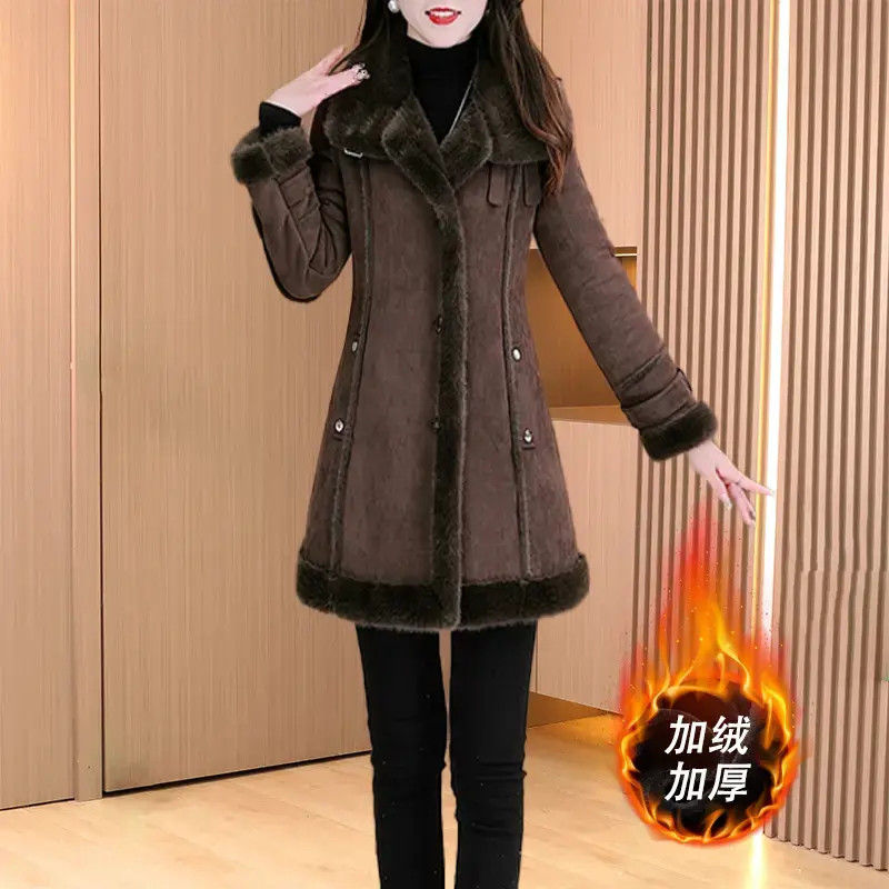 【外套】加厚高品质保暖冬季贵夫人优雅大气时尚休闲修身毛呢外套