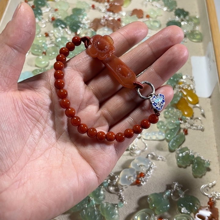 蛇纹石玉手链合金