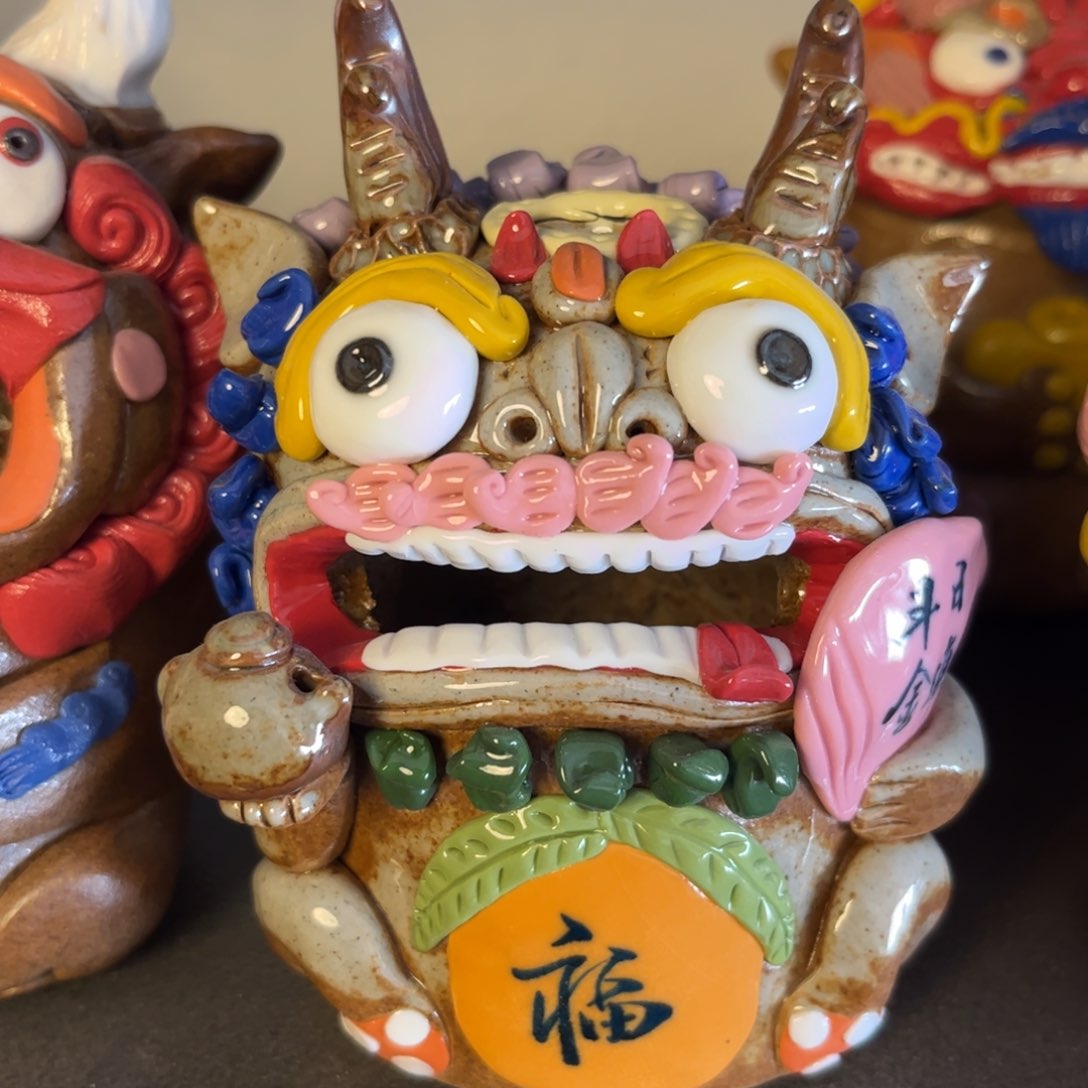 泥塑晨*纯手工茶宠摆件