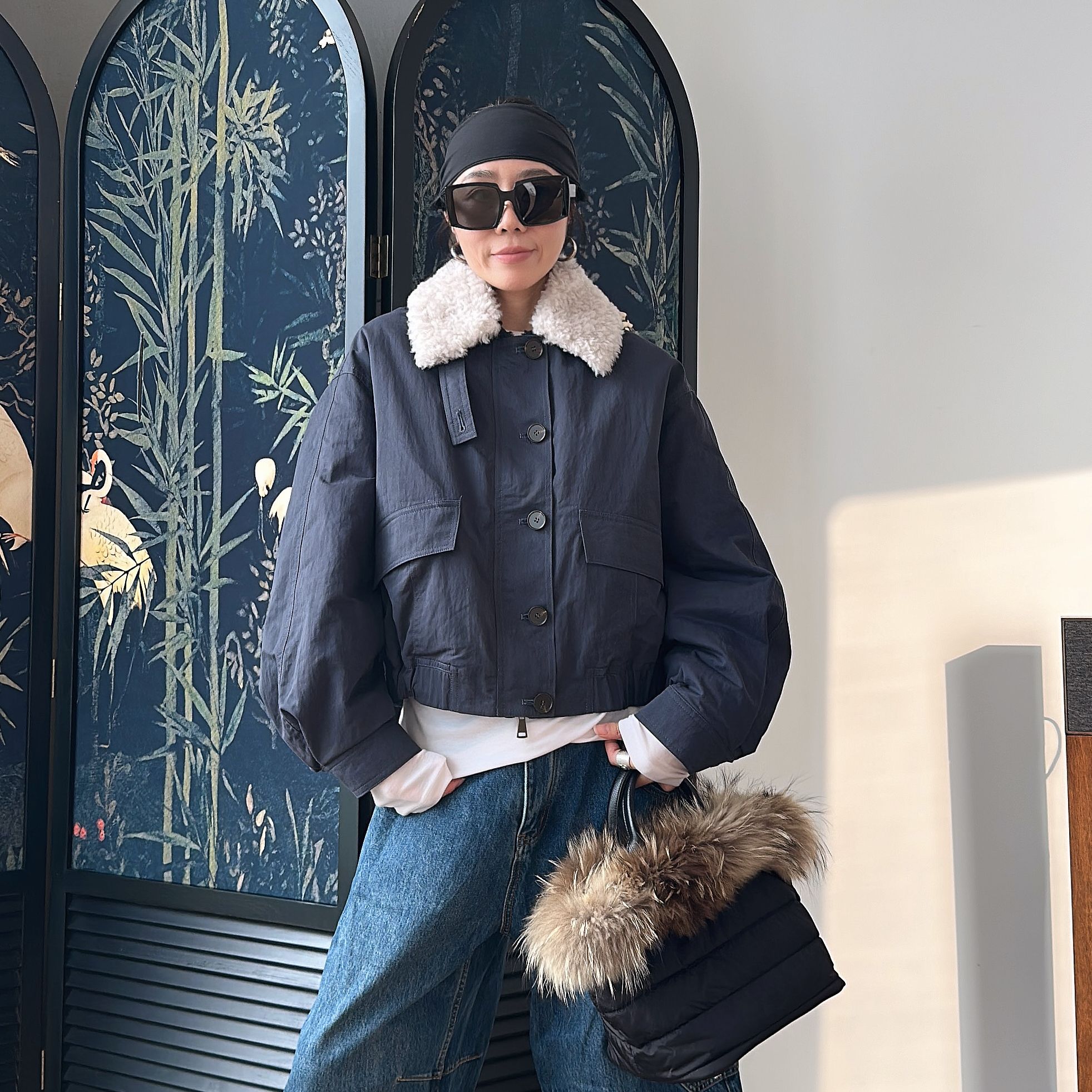 Without Memory 韩系羊毛领空军中性羽绒服WF374WT