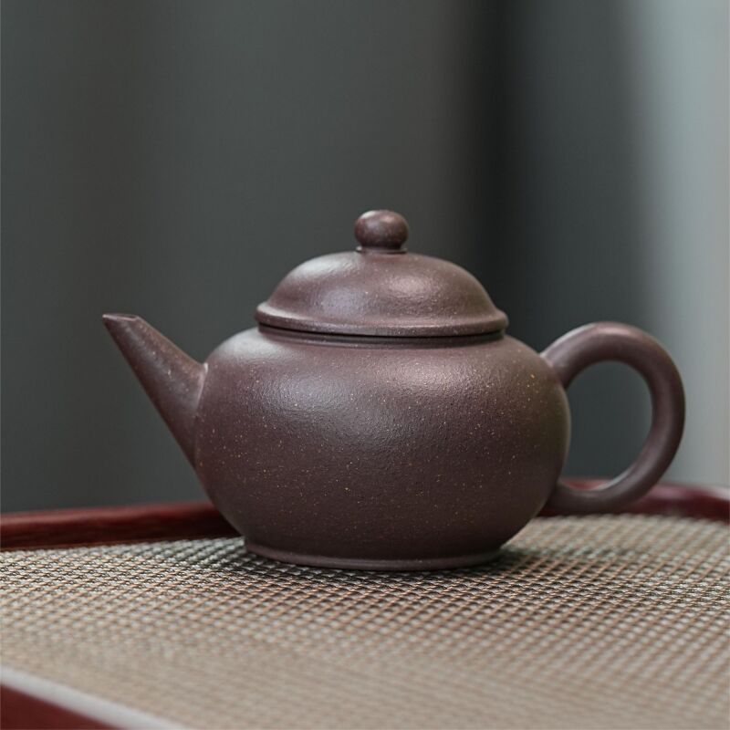 宜兴原矿紫砂壶 原矿大水潭天青 水平 紫砂壶