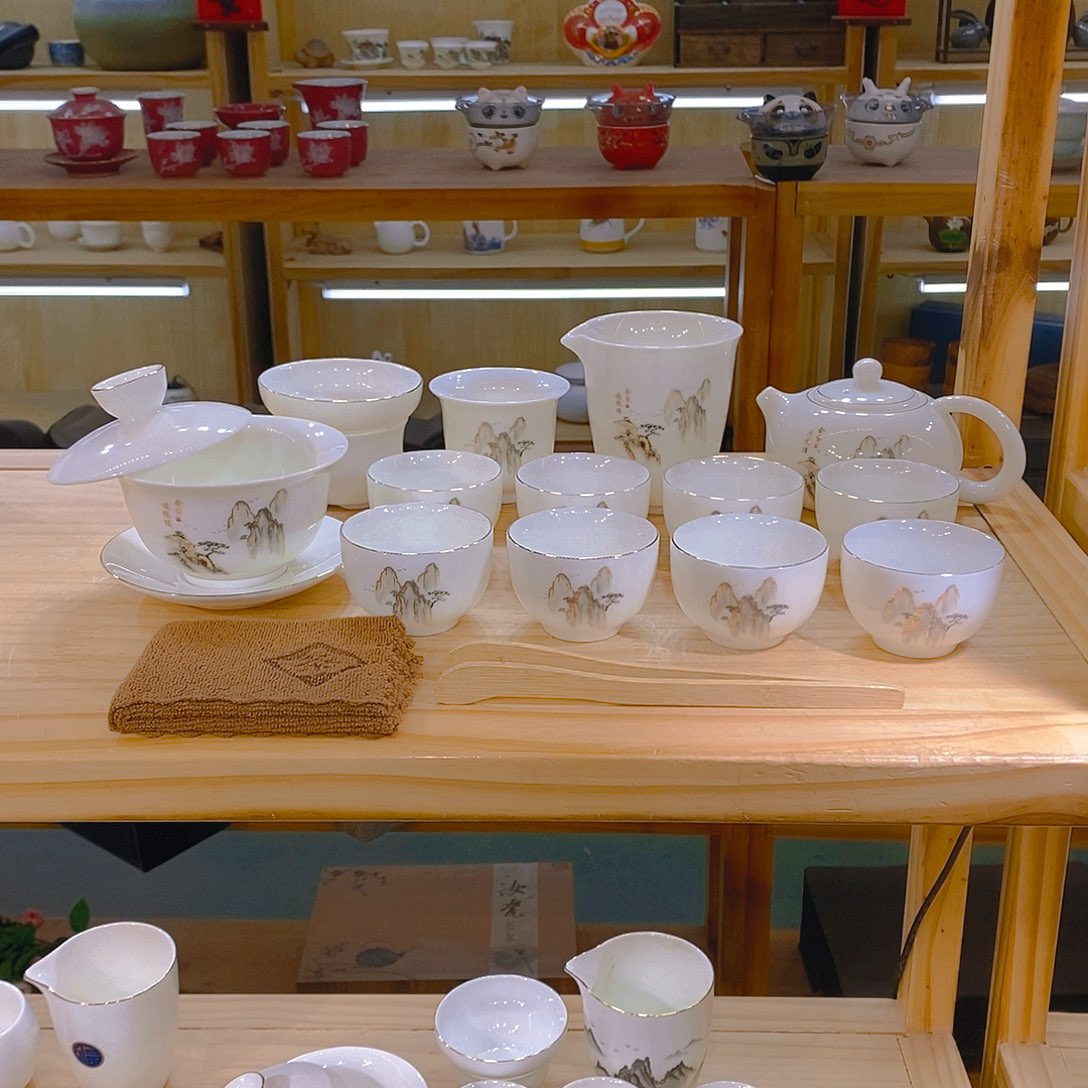 【不止】羊脂玉瓷茶具套装