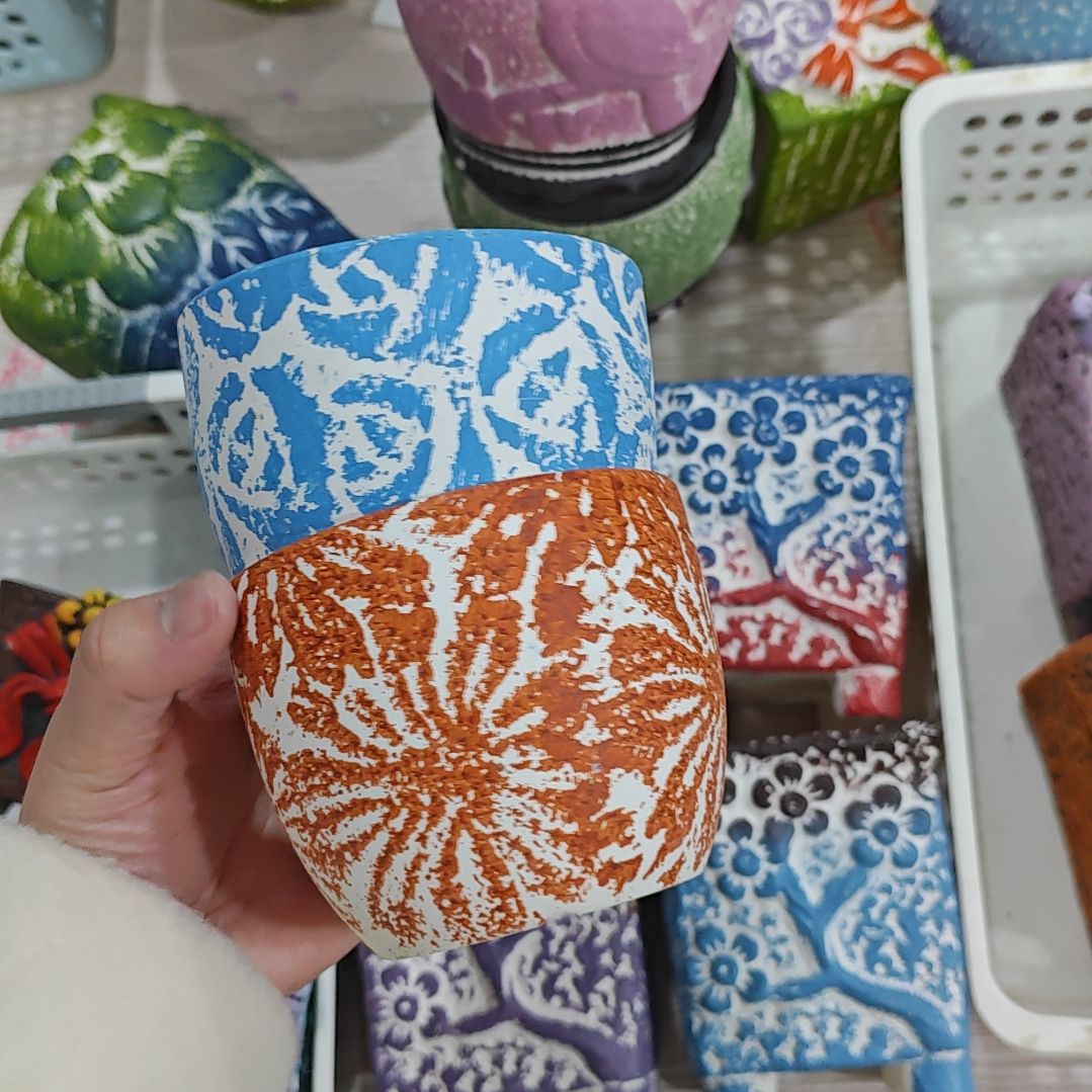 红陶吸水透气的白陶花盆凑满12发货