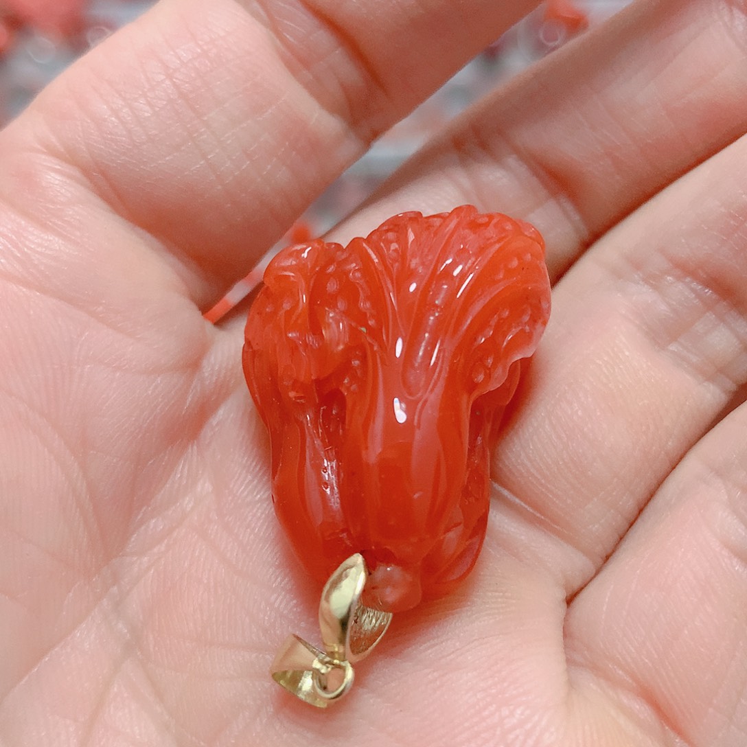 南红玛瑙吊坠(不含链)银S925镶嵌