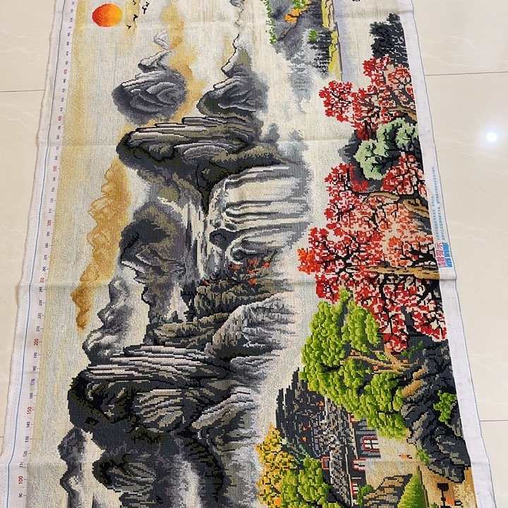 棉手工十字绣成品经典款富出山居图