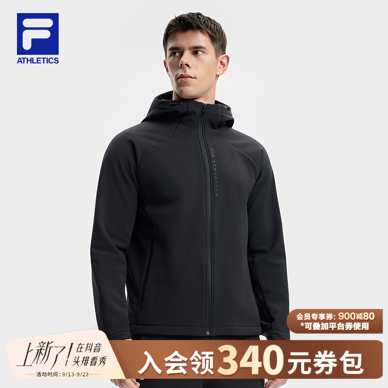 Fila/斐乐男士【防风加绒保暖】秋季运动连帽梭织外套A11M541706F