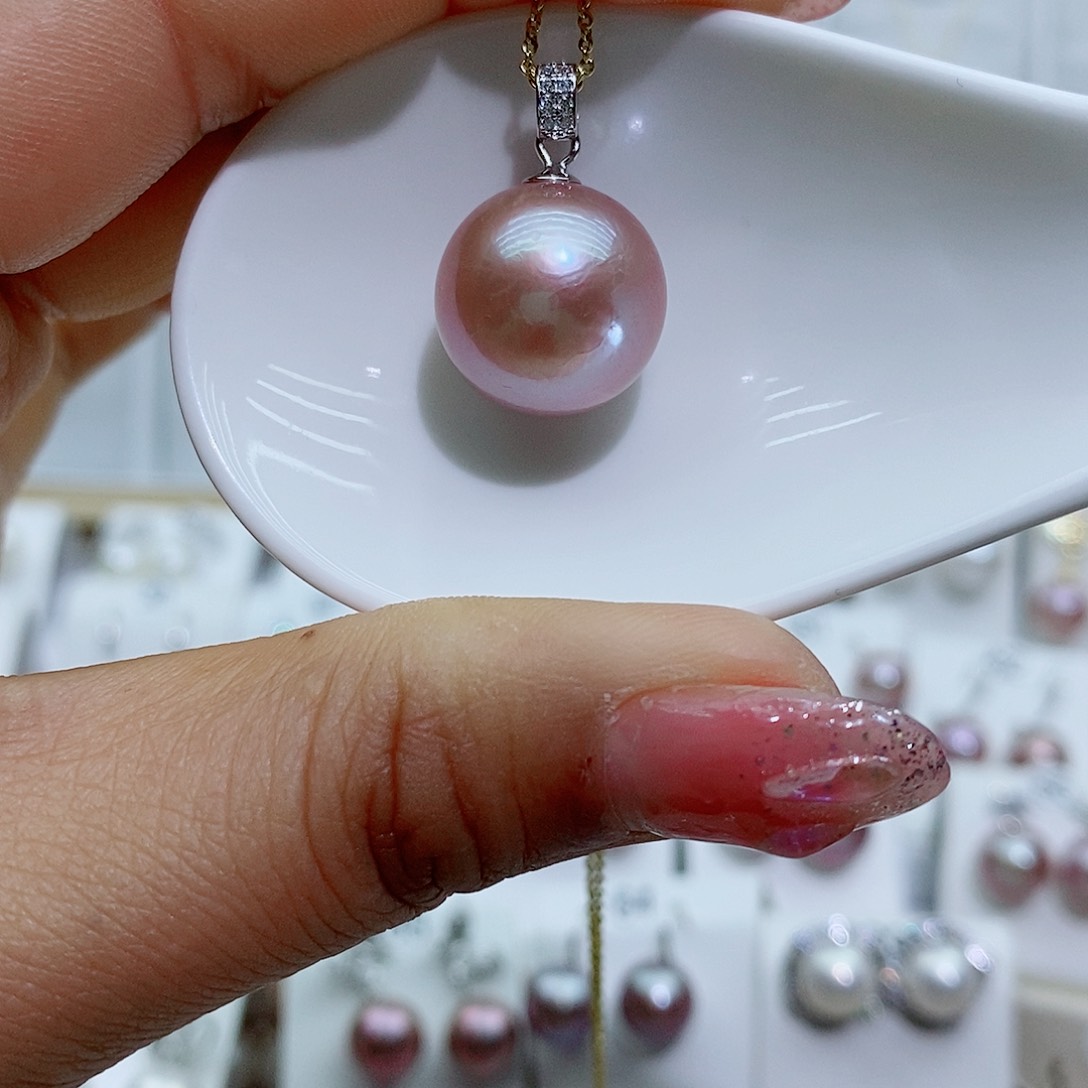 淡水珍珠耳饰银S925镶嵌