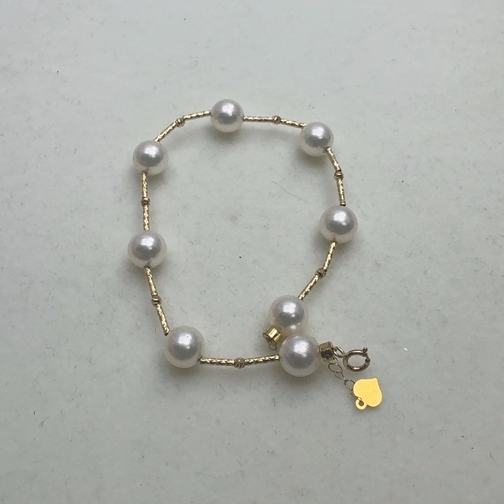 海水珍珠手绳18K金镶嵌