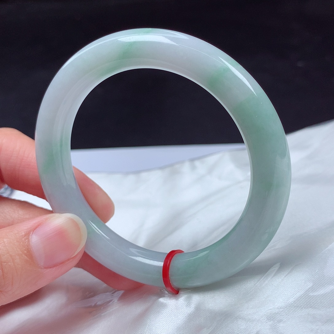 翡翠未镶嵌手镯54圆条y562416