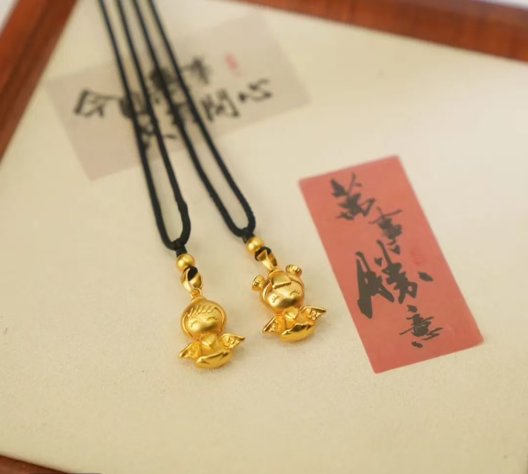 合金吊坠 合金吊坠 天使吊坠吊绳可爱创意D2169，D2170