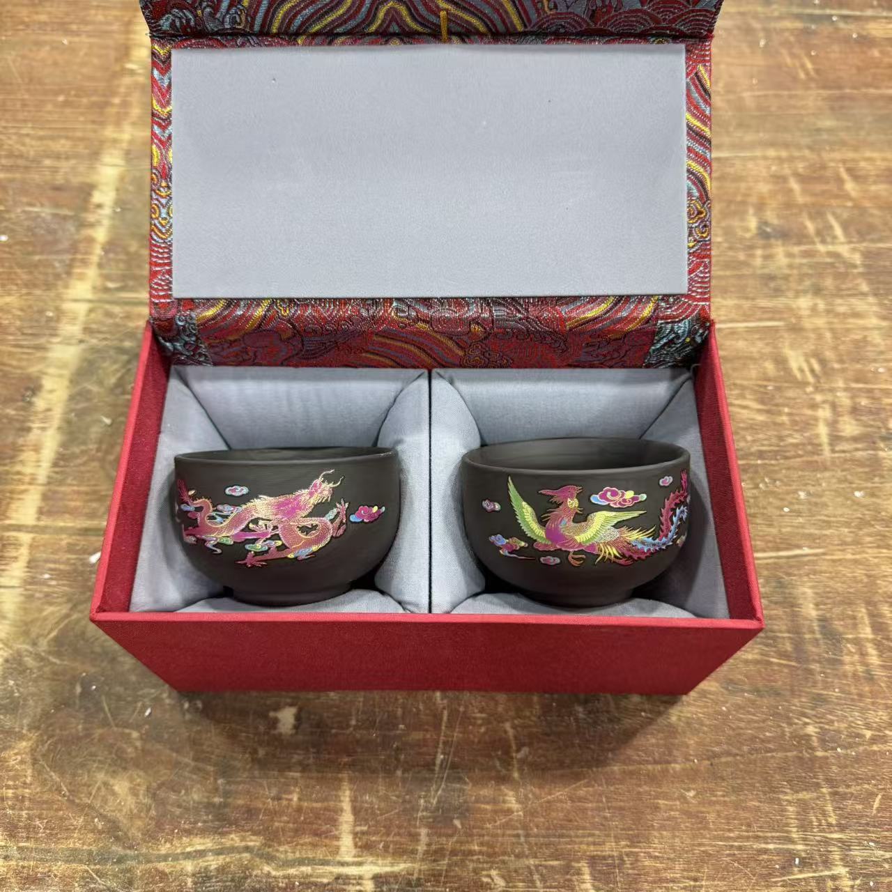 【闪购商品】万里茶器专属链接紫砂龙凤变色主人对杯品茗杯（无礼盒）