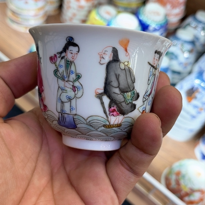 纯手绘精辟盖碗杯