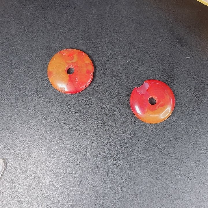 玛瑙吊坠未镶嵌丅10藏红花平安扣拍一发三