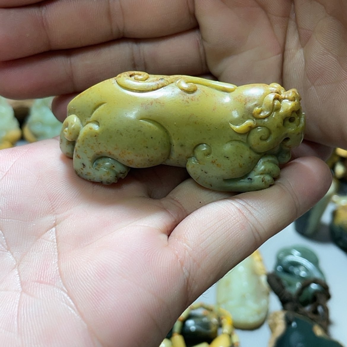 【闪购商品】岫岩河磨玉（透闪石质玉）挂件未镶嵌莫*